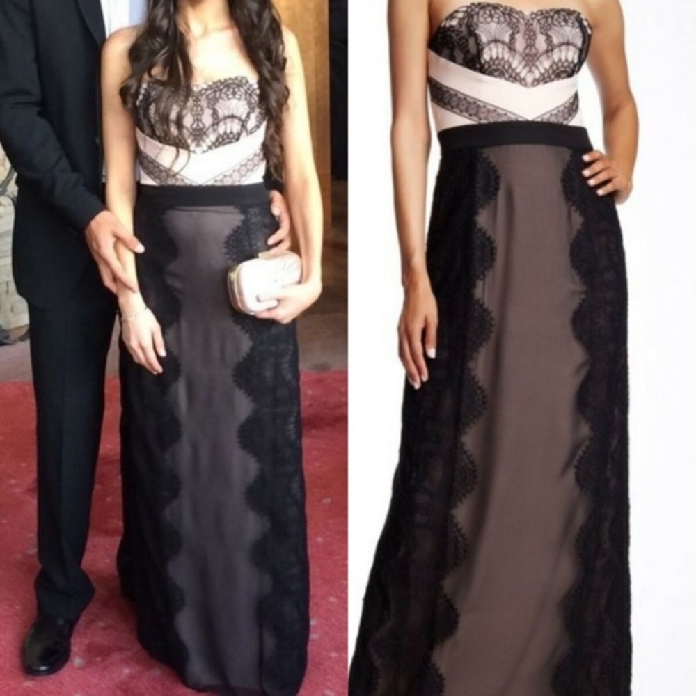 Ted Baker Gorgeous strapless lace detail evening gown size 6 new